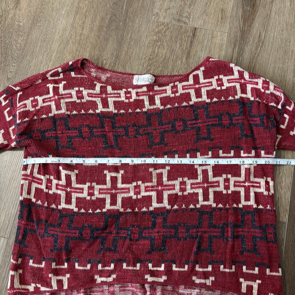 Denim & Supply Ralph Lauren Red Patterned Sweater - Size Small - Picture 3 of 5